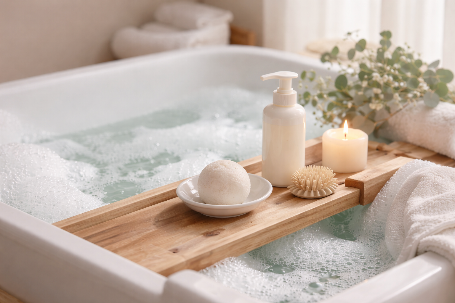bubble bath and bath bombs